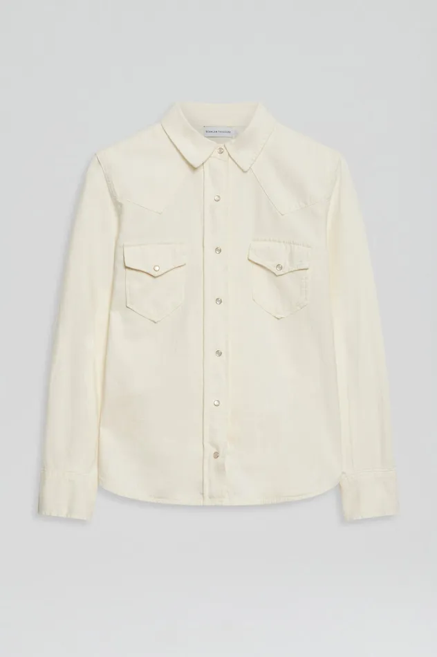 Shirts Women DENIM SHIRT NATURAL Scanlan Theodore Shirts Women DENIM SHIRT NATURAL Scanlan Theodore