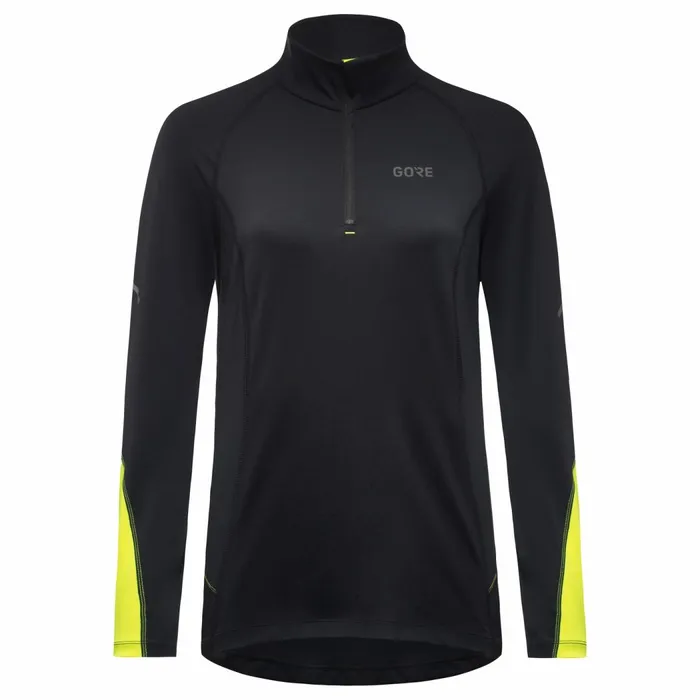 Shirts Women GOREWEAR M Women Mid Long Sleeve Zip Shirt Neon Yellow Shirts Women GOREWEAR M Women Mid Long Sleeve Zip Shirt Neon Yellow