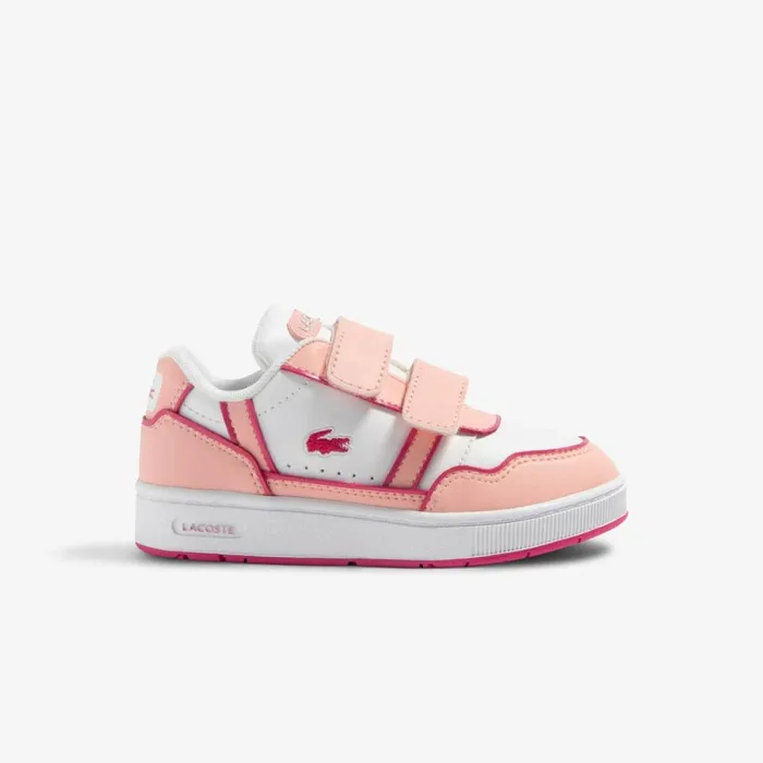 Shoes and Accessories Kids Lacoste Infants Contrast Sole TClip Sneakers Whtlt Pink 1y9 Shoes and Accessories Kids Lacoste Infants Contrast Sole TClip Sneakers Whtlt Pink 1y9