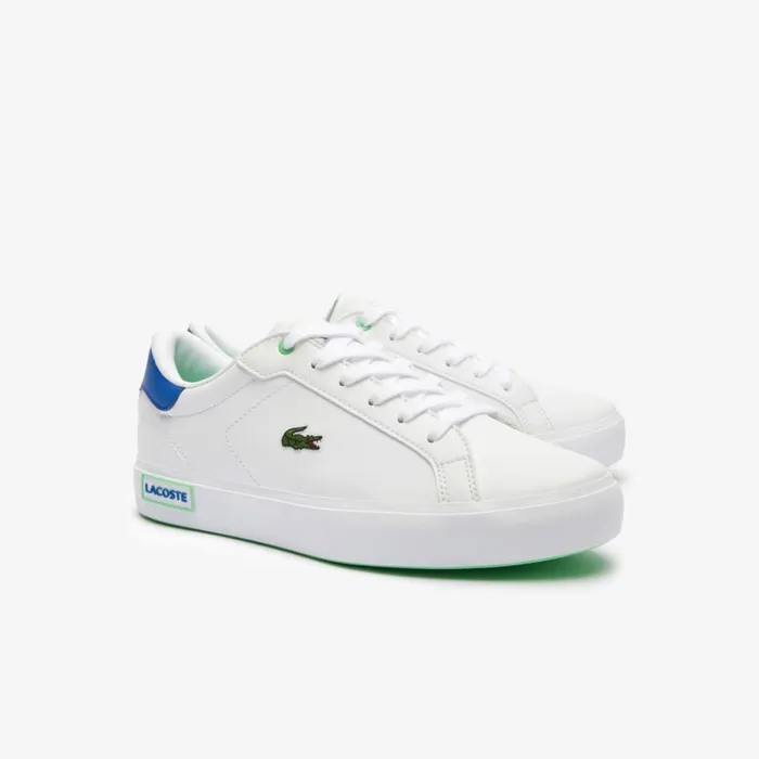 Shoes and Accessories Kids Lacoste Juniors039 Powercourt Sneakers Whiteblue 080