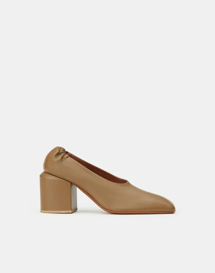 Shoes Nappa Leather Square Toe Pump Cadet Khaki Lafayette 148 New York Heels