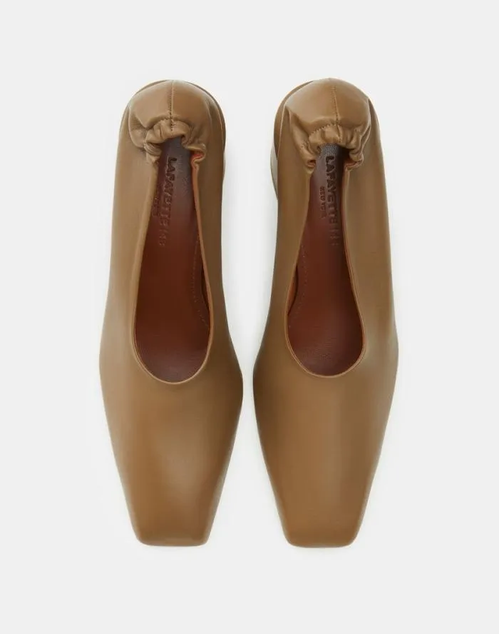 Shoes Nappa Leather Square Toe Pump Cadet Khaki Lafayette 148 New York Heels