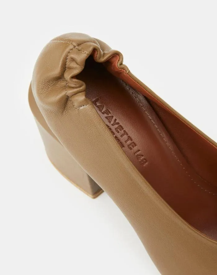 Shoes Nappa Leather Square Toe Pump Cadet Khaki Lafayette 148 New York Heels