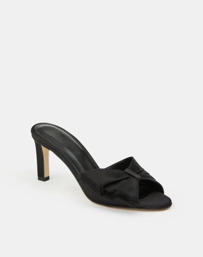Shoes Satin Heeled Mule Black Lafayette 148 New York Sandals