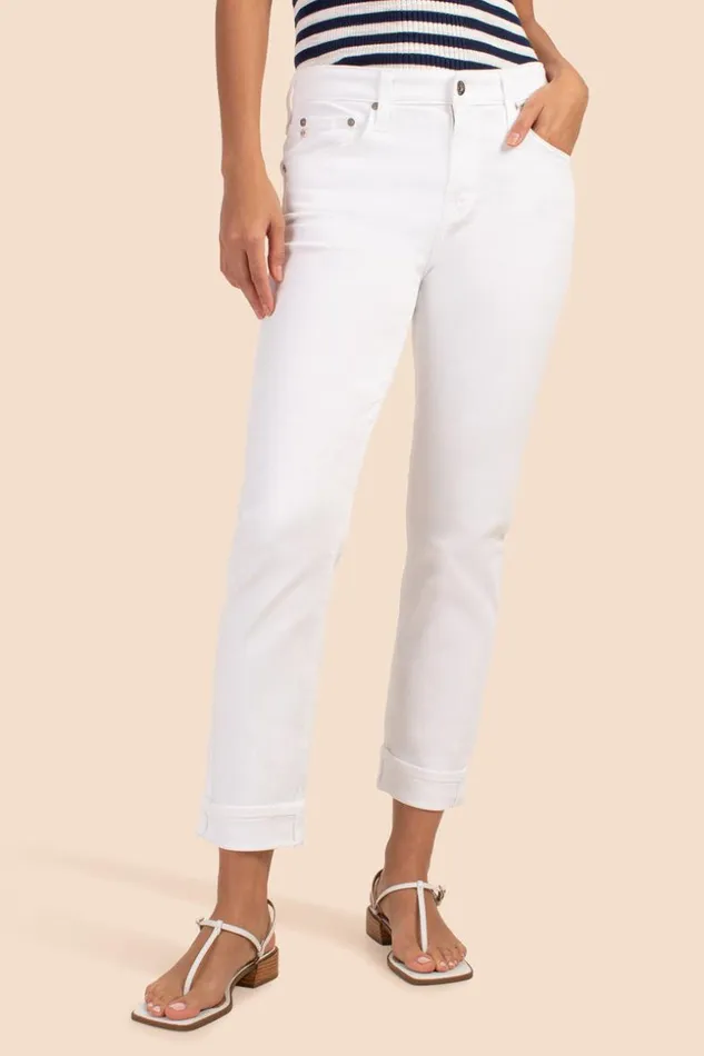 SHOP Trina Turk ALL BOTTOMS AG WHITE SLOUCHY SLIM EXBOYFRIEND JEAN