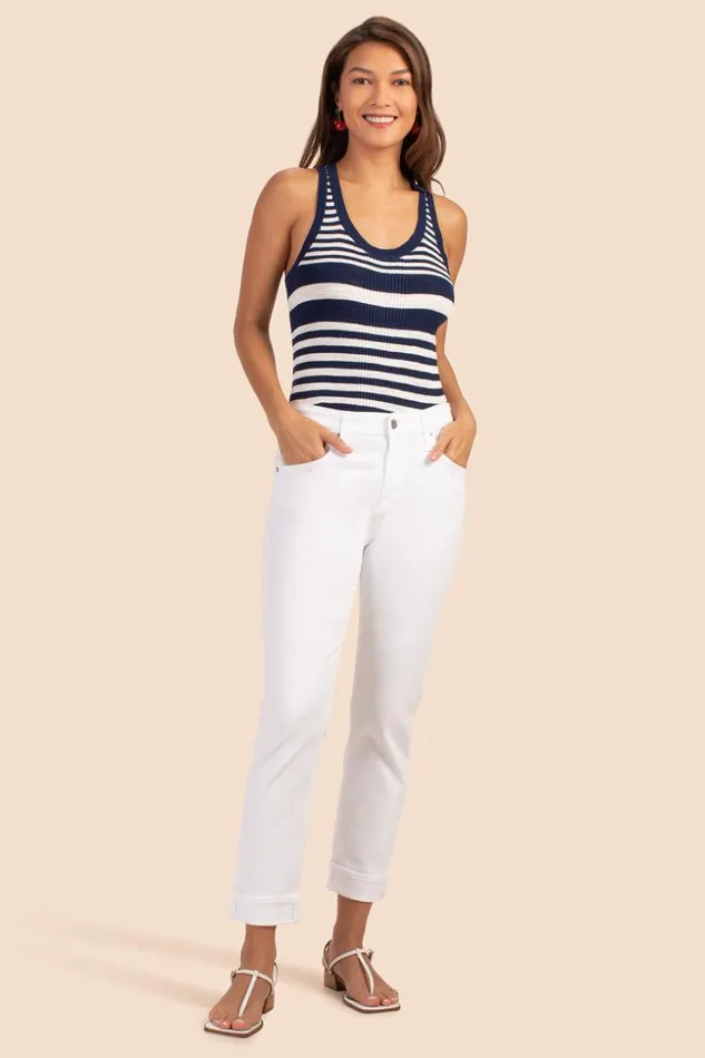 SHOP Trina Turk ALL BOTTOMS AG WHITE SLOUCHY SLIM EXBOYFRIEND JEAN