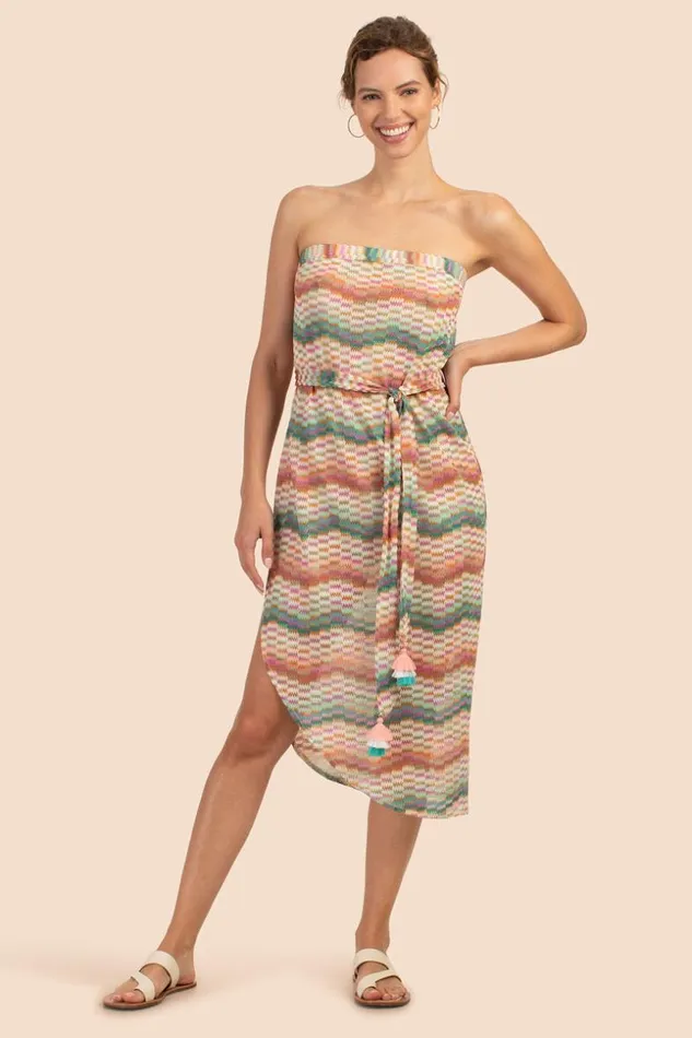 SHOP Trina Turk MATCHING SWIM SETS MIRAGE CROCHET BANDEAU MIDI DRESS