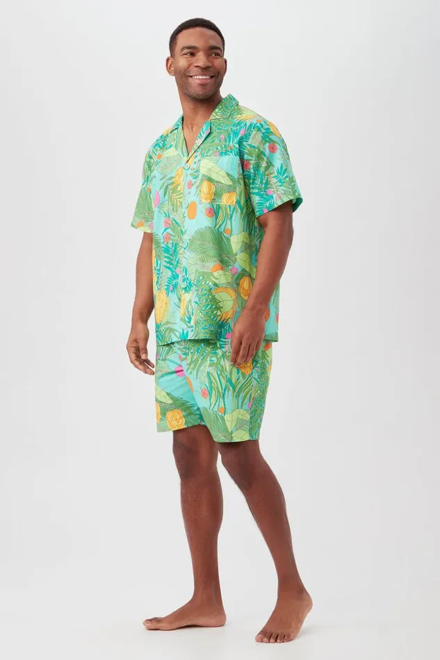 SHOP Trina Turk MEN039S SLEEPWEAR GOING BANANAS MEN039S SHORT SLEEVE BOXER SHORT POPLIN PJ SET