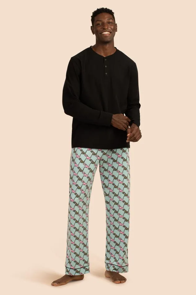 SHOP Trina Turk MEN039S SLEEPWEAR HOUNDS MEN039S LONG SLEEVE HENLEY LONG PANT PJ SET SHOP Trina Turk MEN039S SLEEPWEAR HOUNDS MEN039S LONG SLEEVE HENLEY LONG PANT PJ SET