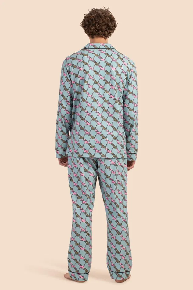 SHOP Trina Turk MEN039S SLEEPWEAR HOUNDS MEN039S LONGSLEEVE LONG PANT JERSEY PJ SET