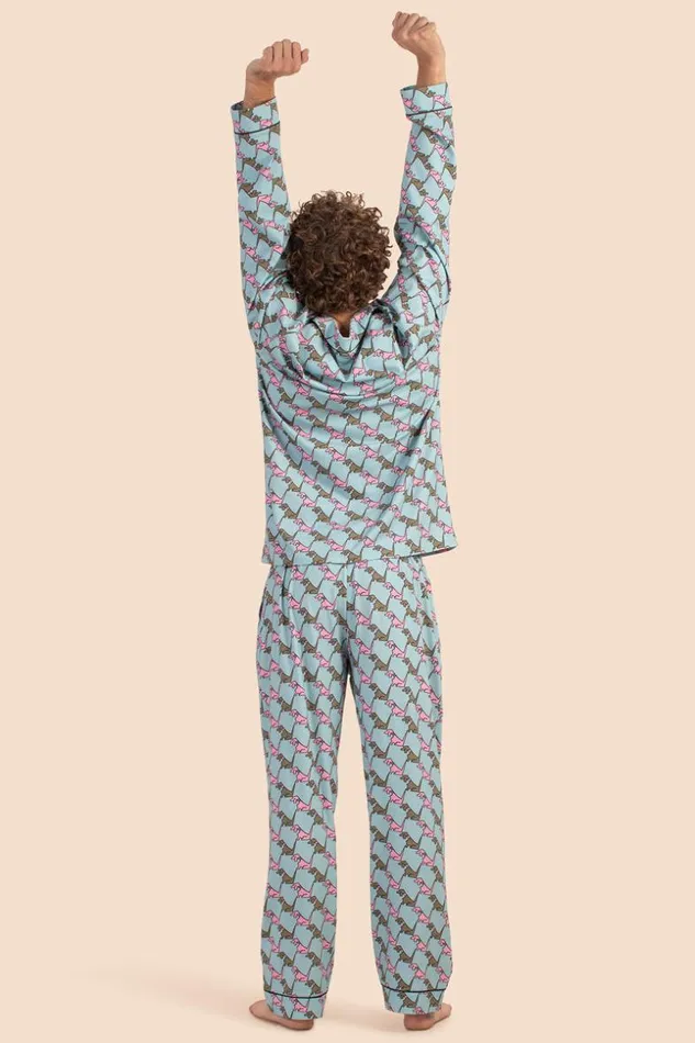 SHOP Trina Turk MEN039S SLEEPWEAR HOUNDS MEN039S LONGSLEEVE LONG PANT JERSEY PJ SET