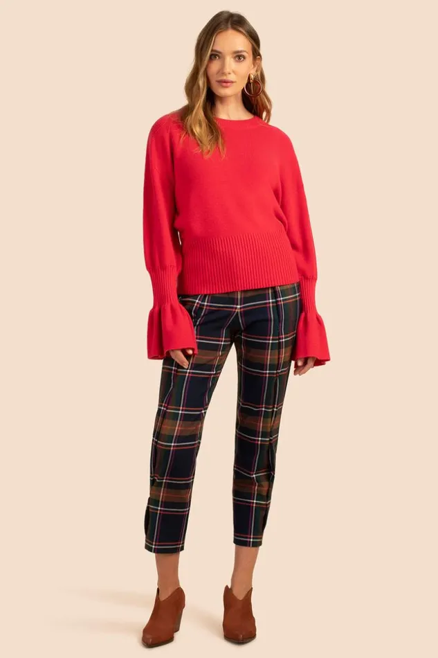 SHOP Trina Turk SWEATERS and KNITS CHLOE RUFFLE PULLOVER