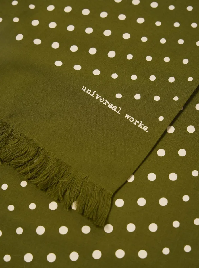 Short Scarf In Green Dot Print Men Universal Works Scarves