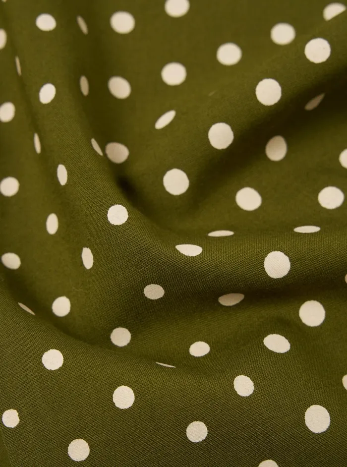 Short Scarf In Green Dot Print Men Universal Works Scarves