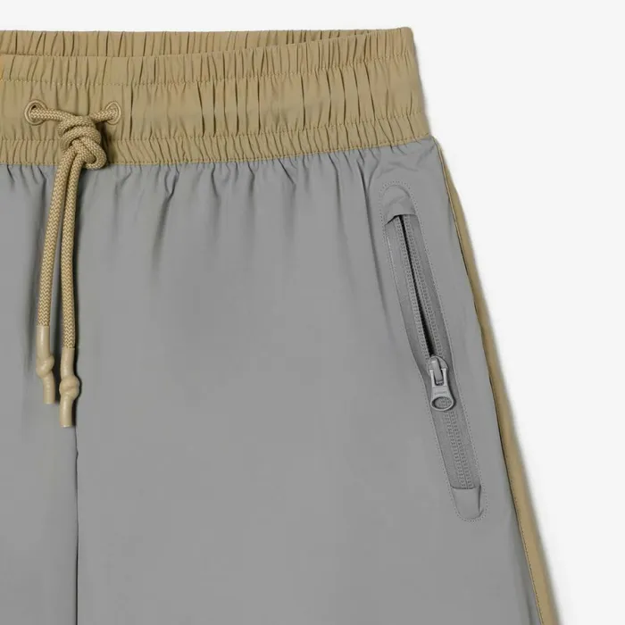 Shorts and Skirts Women Lacoste Womens TwoTone Bermuda Shorts Grey Beige 7mt