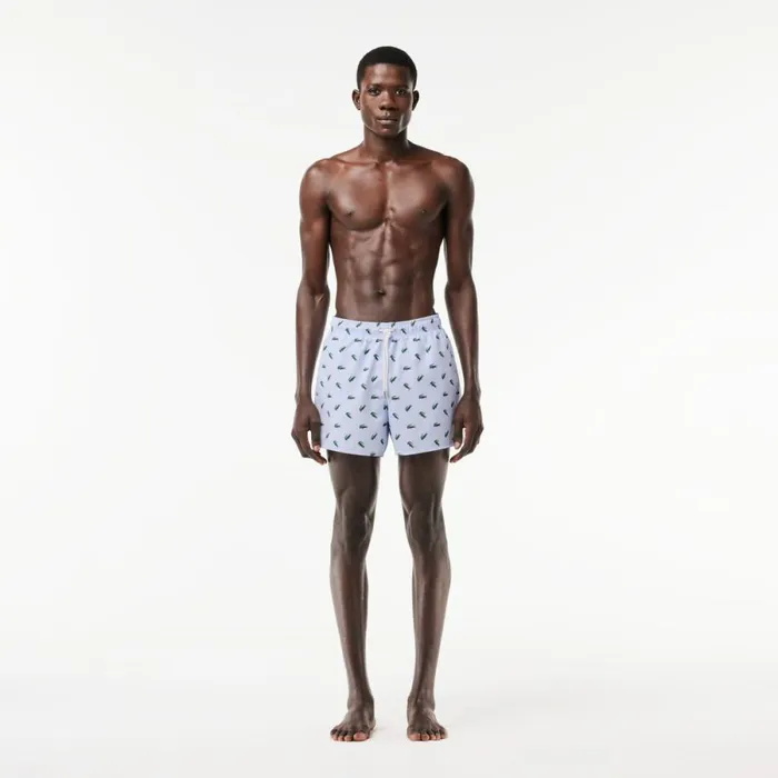 Shorts and Swim Men Lacoste Men039s Crocodile Print Swim Trunks Light Blue White T69 Shorts and Swim Men Lacoste Men039s Crocodile Print Swim Trunks Light Blue White T69