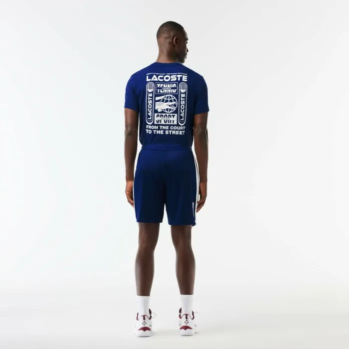 Shorts and Swim Men Lacoste Men039s Lacoste Tennis X Daniil Medvedev Regular Fit Shorts Navy Blue White Li4