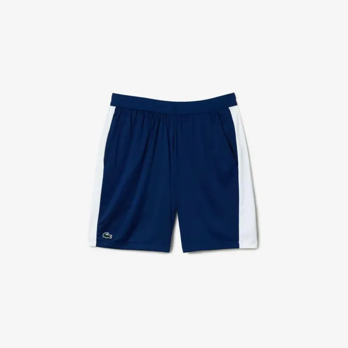 Shorts and Swim Men Lacoste Men039s Lacoste Tennis X Daniil Medvedev Regular Fit Shorts Navy Blue White Li4