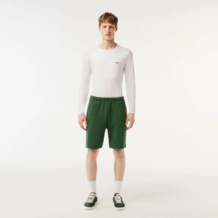 Shorts and Swim Men Lacoste Men039s Regular Fit Fleece Shorts Dark Green Smi