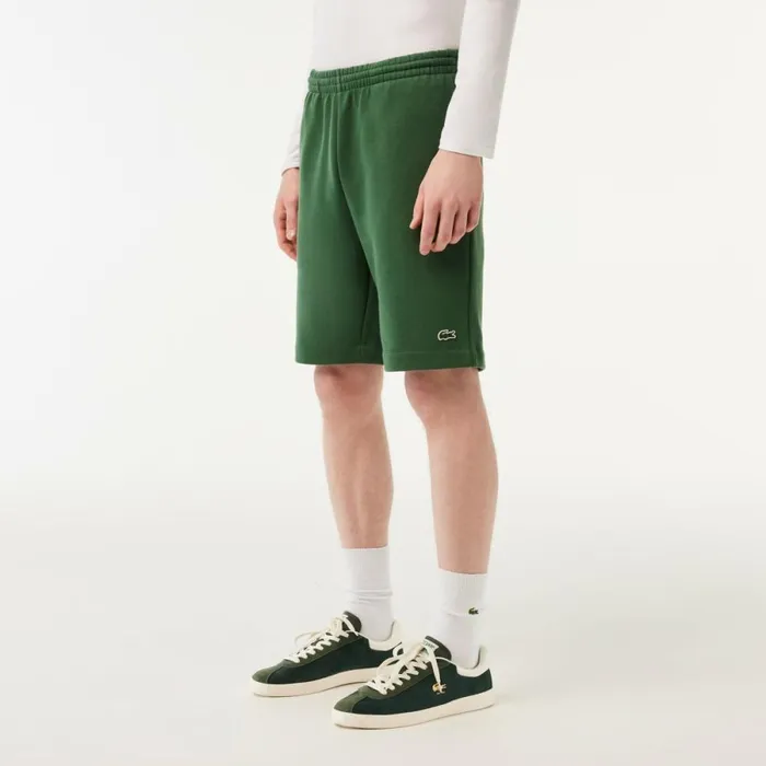 Shorts and Swim Men Lacoste Men039s Regular Fit Fleece Shorts Dark Green Smi