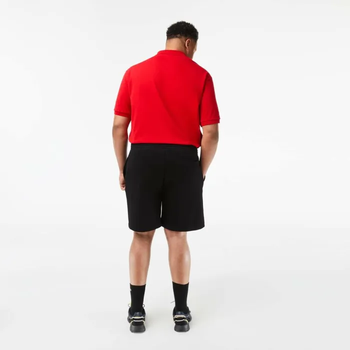 Shorts and Swim Men Lacoste Mens Big Fit Organic Cotton Brushed Fleece Shorts Black 031