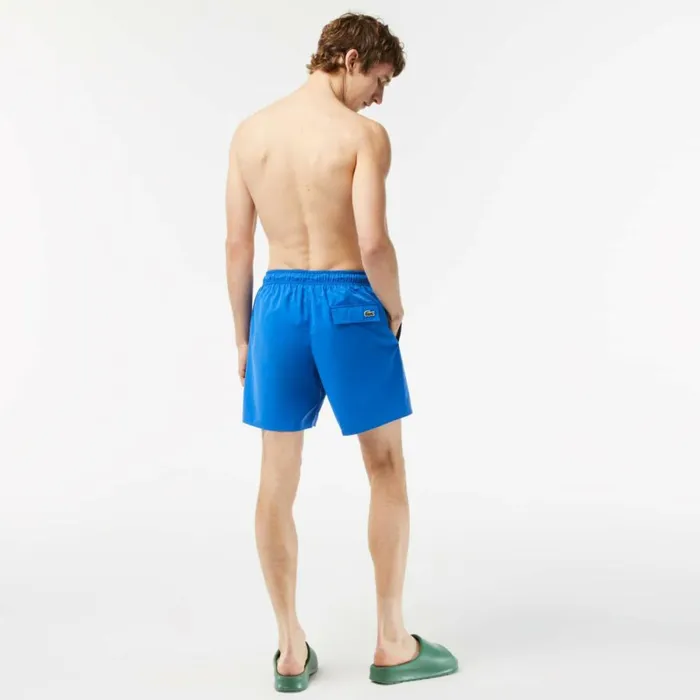 Shorts and Swim Men Lacoste Mens QuickDry Swim Trunks With Travel Bag Kingdom Blue Kxb