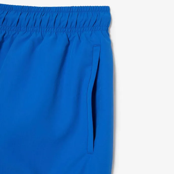 Shorts and Swim Men Lacoste Mens QuickDry Swim Trunks With Travel Bag Kingdom Blue Kxb