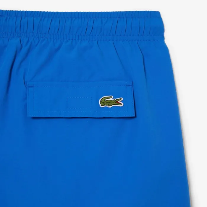 Shorts and Swim Men Lacoste Mens QuickDry Swim Trunks With Travel Bag Kingdom Blue Kxb