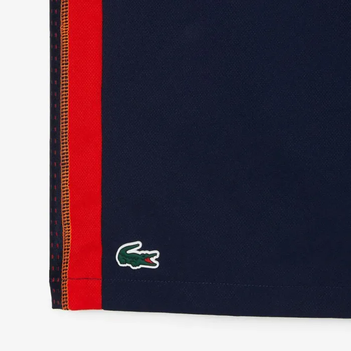 Shorts and Swim Men Lacoste Mens Tennis Shorts Navy Blue Red Orange Xii