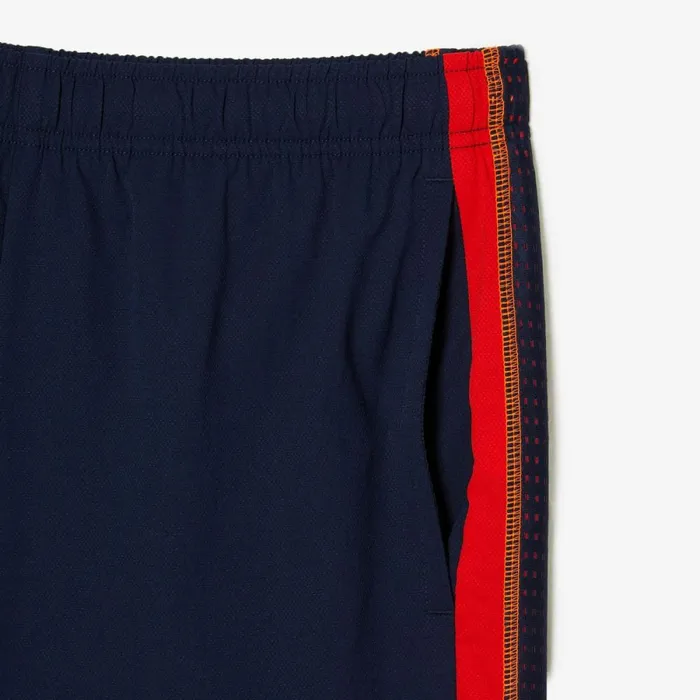 Shorts and Swim Men Lacoste Mens Tennis Shorts Navy Blue Red Orange Xii