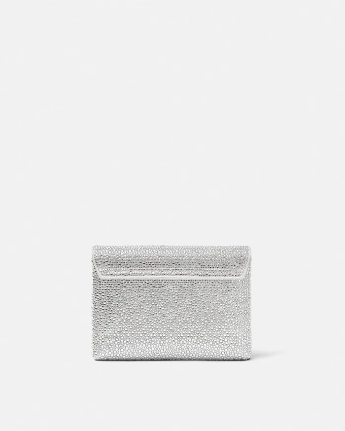 Shoulder and Crossbody Women Versace Crystal La Medusa Envelope Clutch White