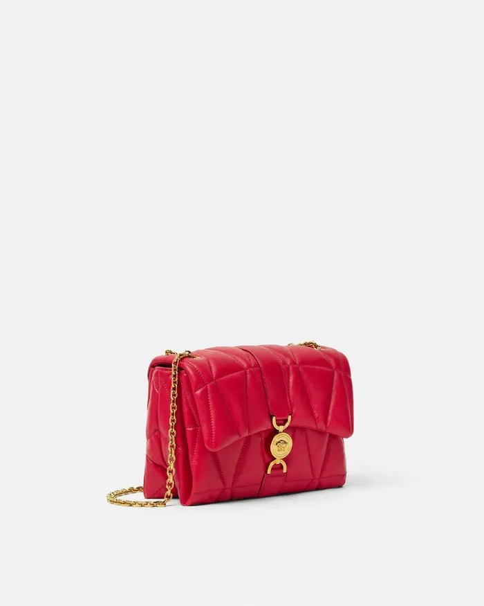 Shoulder and Crossbody Women Versace Kleio Quilted Shoulder Bag Red