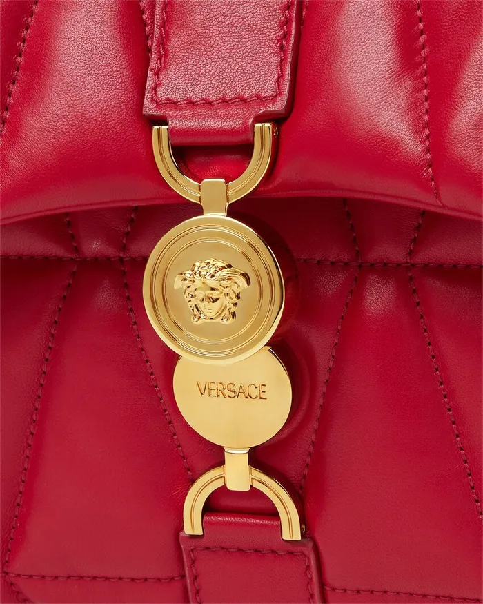 Shoulder and Crossbody Women Versace Kleio Quilted Shoulder Bag Red