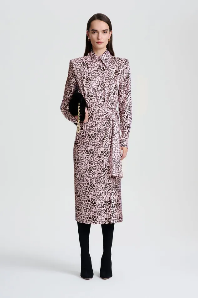 SILK FLORAL WRAP DRESS PINKBLACK Dresses Scanlan Theodore Women