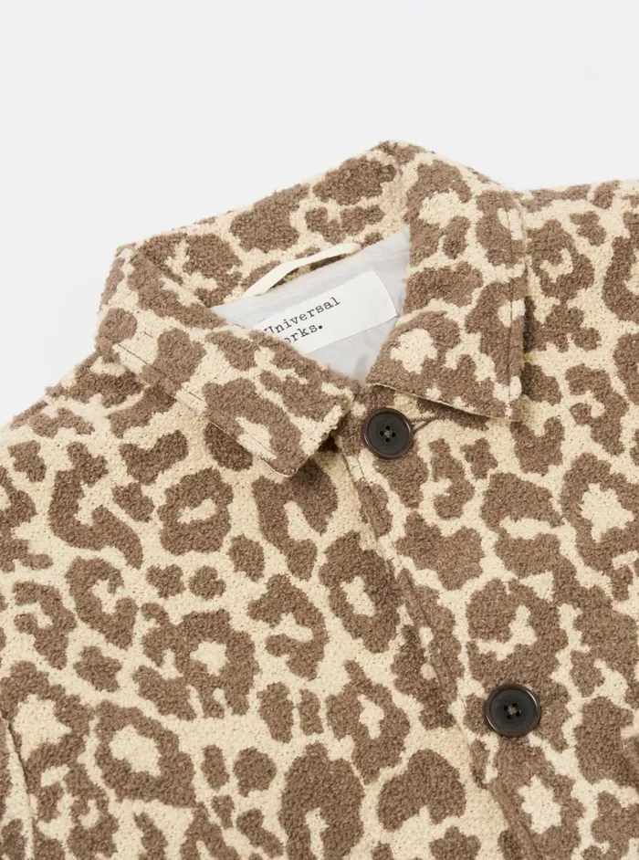Simple Bakers Jacket In Natural Crazy Leopard Men Universal Works Coats and Outerwear