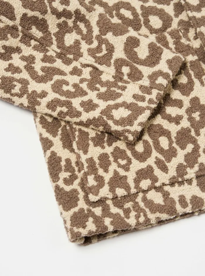 Simple Bakers Jacket In Natural Crazy Leopard Men Universal Works Coats and Outerwear
