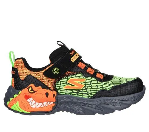 SkechOSaurus 8211 DinoLights Black Orange Kids SKECHERS Big Kids UK Sizes 36