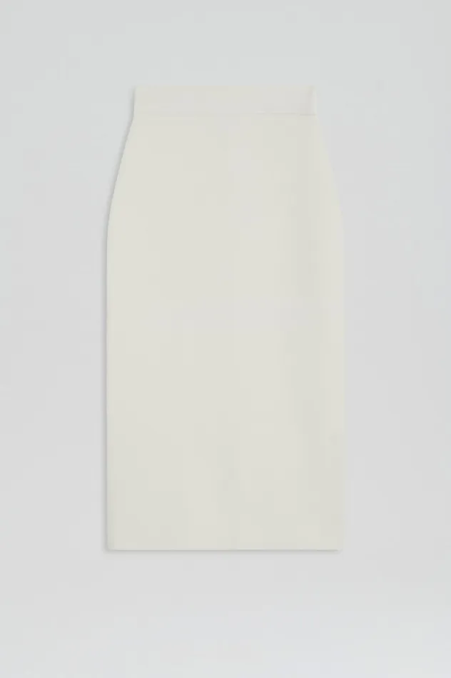 Skirts CREPE KNIT SLIT BACK SKIRT CREAM Scanlan Theodore Women