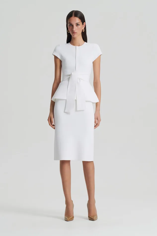 Skirts Scanlan Theodore Women CREPE KNIT PENCIL SKIRT WHITE