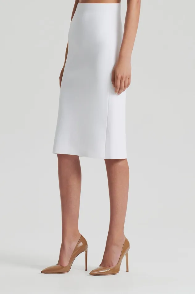 Skirts Scanlan Theodore Women CREPE KNIT PENCIL SKIRT WHITE
