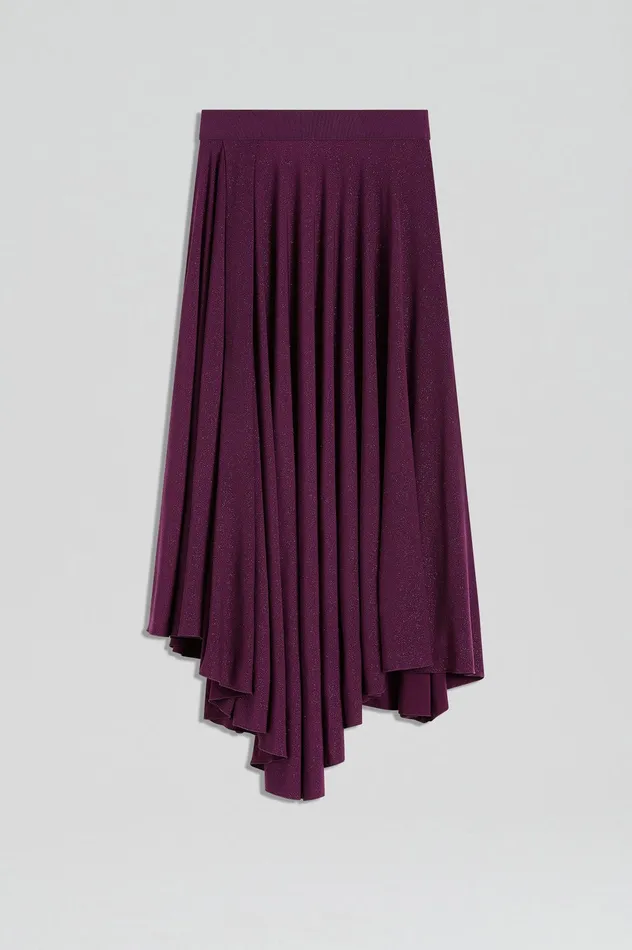Skirts Scanlan Theodore Women TINSEL DRAPE SKIRT AUBERGINE Skirts Scanlan Theodore Women TINSEL DRAPE SKIRT AUBERGINE