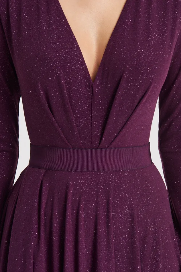 Skirts Scanlan Theodore Women TINSEL DRAPE SKIRT AUBERGINE Skirts Scanlan Theodore Women TINSEL DRAPE SKIRT AUBERGINE