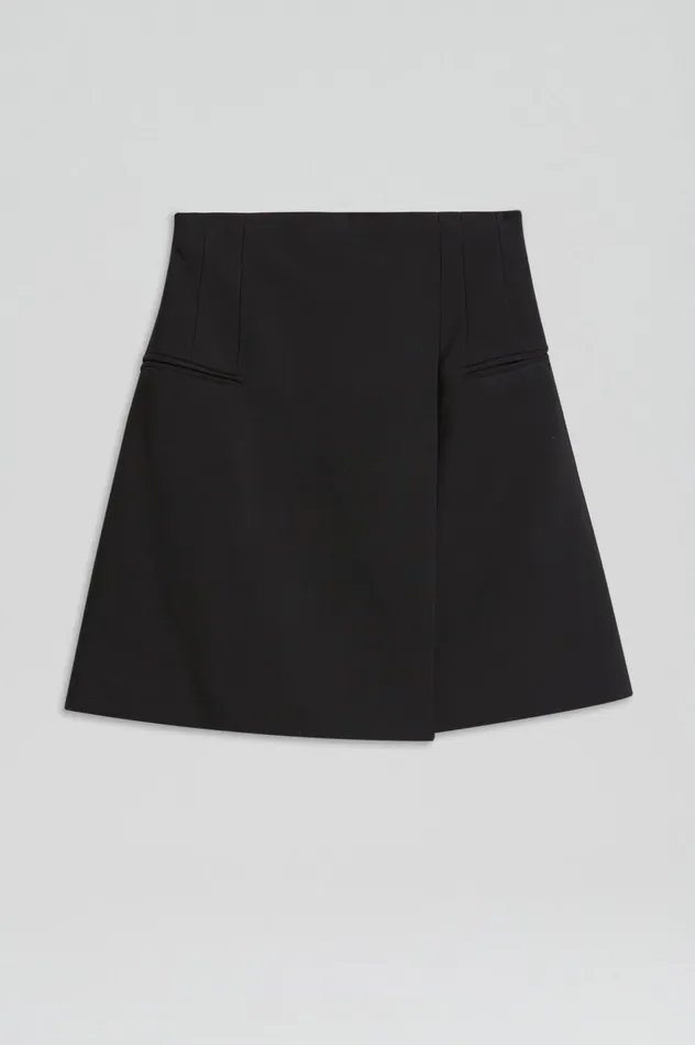 Skirts TAILORED WRAP SKIRT BLACK Scanlan Theodore Women Skirts TAILORED WRAP SKIRT BLACK Scanlan Theodore Women