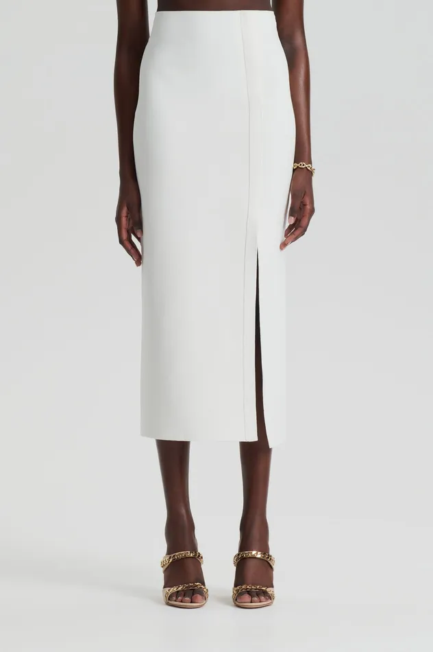 Skirts Women CREPE KNIT SPLIT SKIRT CREAM Scanlan Theodore Skirts Women CREPE KNIT SPLIT SKIRT CREAM Scanlan Theodore