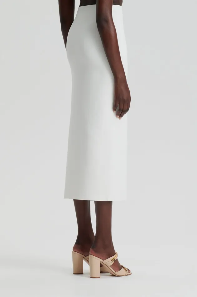 Skirts Women CREPE KNIT SPLIT SKIRT CREAM Scanlan Theodore Skirts Women CREPE KNIT SPLIT SKIRT CREAM Scanlan Theodore