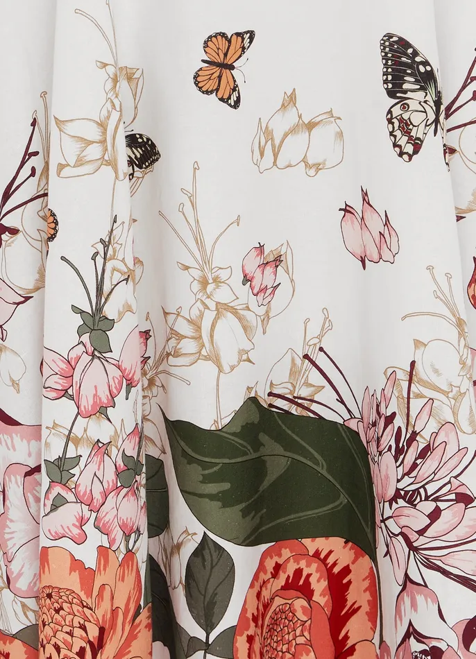 Skirts Women LEO LIN Irene Midi Skirt 8211 Lush Print in White