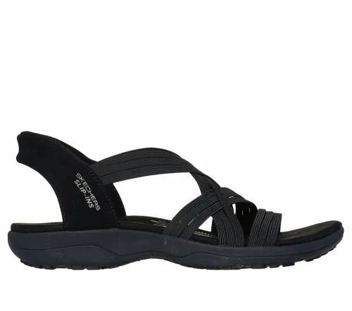 Slipins Reggae Slim 8211 Simply Stretchy Black Women SKECHERS Sandals