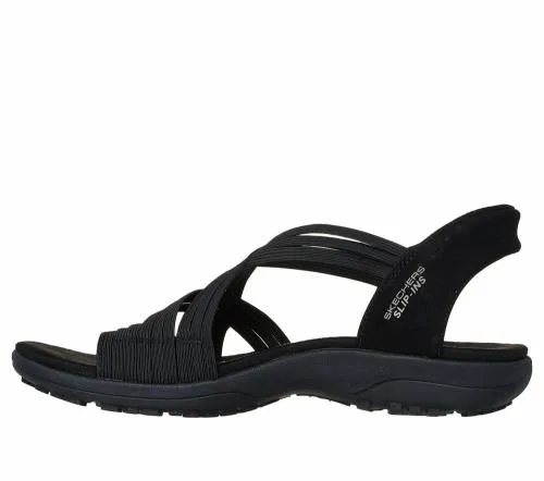 Slipins Reggae Slim 8211 Simply Stretchy Black Women SKECHERS Sandals