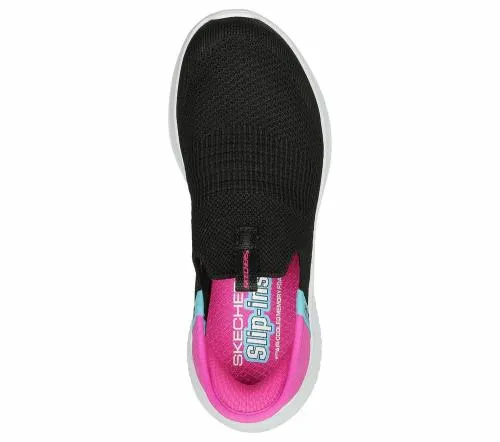 SlipIns Ultra Flex 30 8211 Fresh Time Black Pink Kids SKECHERS Big Kids UK Sizes 36