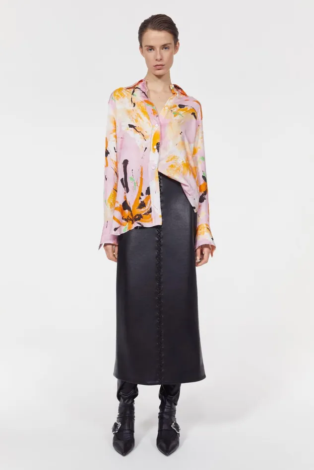 Sofia Floral Shirt Whipped Cream Saffron Women Rodebjer Shirts and Blouses